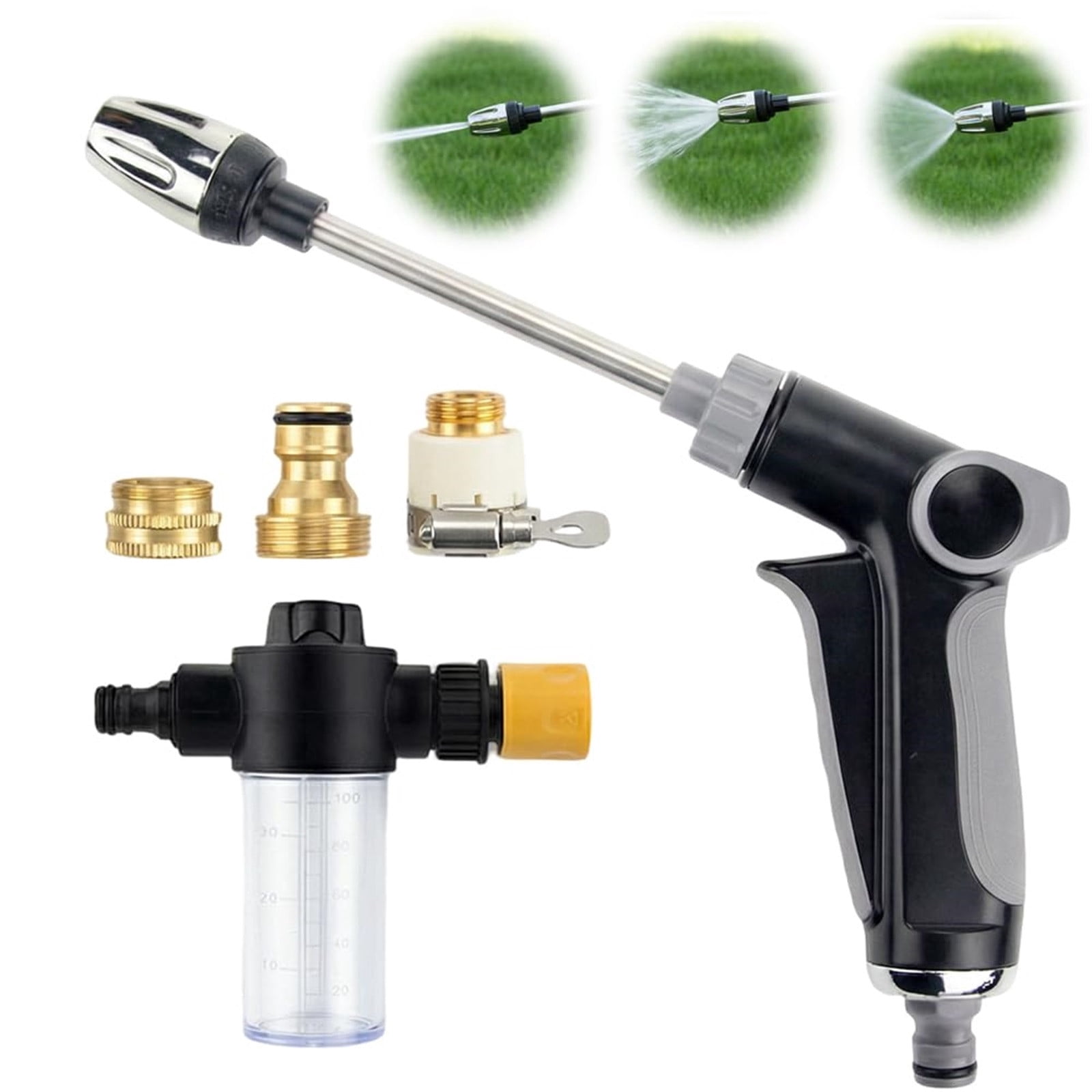 Bxaolu Turn Any Hose into a High Pressure Water Cleaning Jet, 2026 New Heavy Duty Garden Hose Nozzle, Multi Function Lawn & Garden Watering Sprayer, Spray Nozzles for Cleaning Yard Pets Car