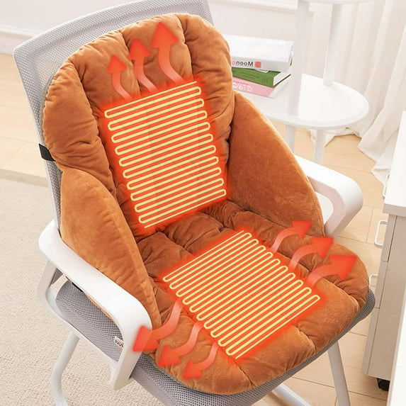 Bxaolu USB Heated Seat Cushion for Office Chair, Rapid Warming Heated Seat Pad, Large Heating Area Heated Seat Cover with 9 Heat Levels Settings for Home, Office, Wheelchair (Orange)