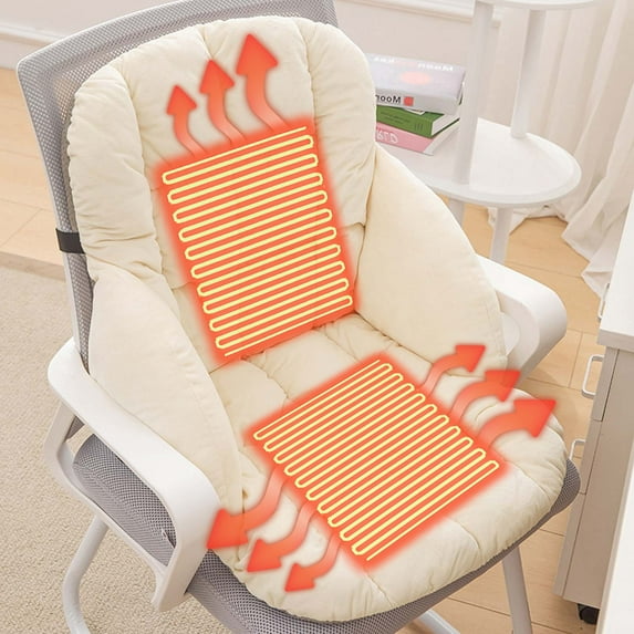 Bxaolu USB Heated Seat Cushion for Office Chair, Rapid Warming Heated Seat Pad, Large Heating Area Heated Seat Cover with 9 Heat Levels Settings for Home, Office, Wheelchair (Beige)