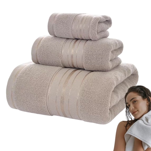 Bxaolu Ultra Soft 3 Pack Cotton Towel Set, Contains a Bath Towels 28x55 inch, a Hand Towels 13x29 inch & a Wash Coths 13x13 inch, Ideal Bathroom Everyday use, Compact & Lightweight - Coffee