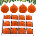 thumbnail image 1 of Bxaolu Velvet Christmas Clearance Balls Ornaments 12 PCS, 2.36" Velvet Ball Ornaments for Christmas Tree, Xmas Tree Decorations Holiday Decor, Orange, 1 of 6