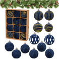 thumbnail image 1 of Bxaolu Velvet Christmas Ornaments Set, 12PCS Flocked Shatterproof Hanging Xmas Tree Ball Decorations, Home Party Holiday Valentines Day Decor (Blue, 2.36"), 1 of 7