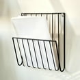 thumbnail image 1 of Bxaolu Wall File Holder, Iron Hanging Newspaper File Organizer for A4 Letter Size Paper, Wall Mount Paperwork Basket for Office, Home, 10.2" x 9.8", Black, 1 of 8