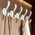thumbnail image 1 of Bxaolu Wall Mounted Coat Hooks 5 Pack Heavy Duty Plastic Robe Hooks Decorative for Single Hanging Coats Towel Wardrobe&nbsp;Cubicle Classroom Kitchen Bath Backpack Hat Hooks - White, 1 of 8