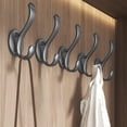 thumbnail image 1 of Bxaolu Wall Mounted Coat Hooks 5 Pack Heavy Duty Plastic Robe Hooks Decorative for Single Hanging Coats Towel Wardrobe&nbsp;Cubicle Classroom Kitchen Bath Backpack Hat Hooks - Gray, 1 of 8