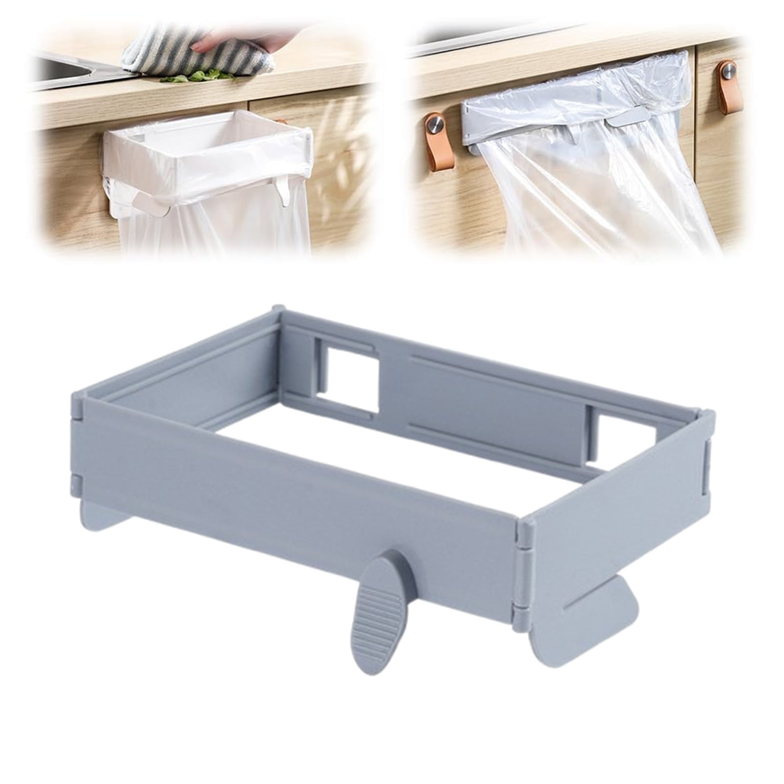 Bxaolu Wall-Mounted Foldable Trash Bag Holder, Kitchen Garbage Bag ...