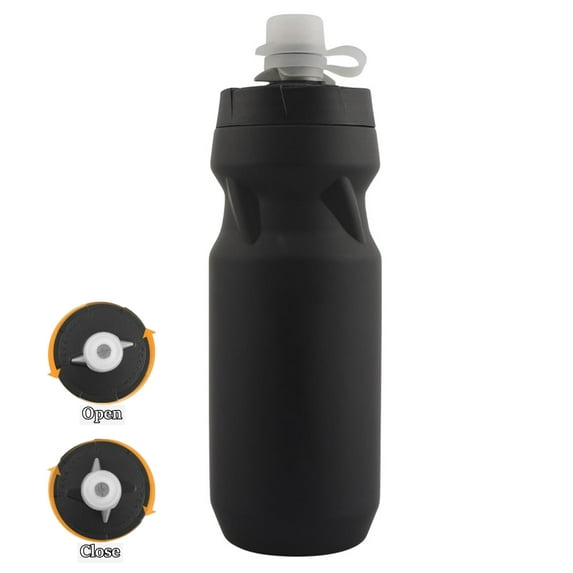Bxaolu Water Bottles, 20.5 oz Water Bottles, Sports Water Bottle with Lid and Straw, Quick & Easy Hydration, Gym Water Bottles, Squeeze Bottle for for Fitness, Outdoor, Black