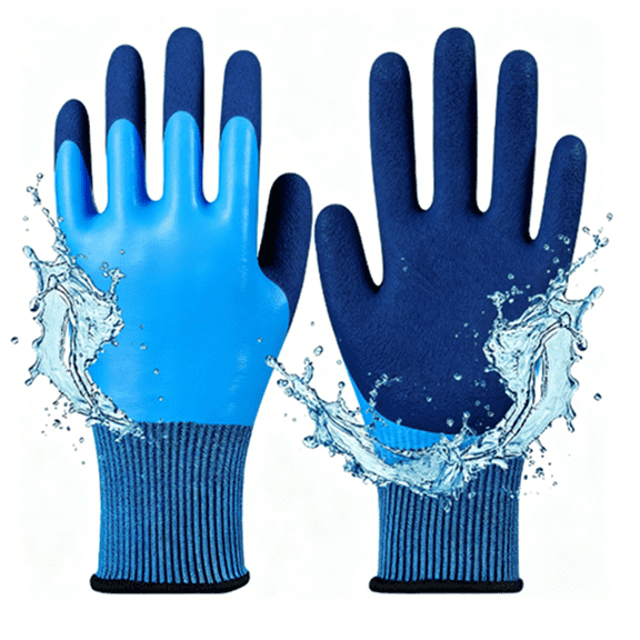 Bxaolu Waterproof Winter Work Gloves for Men and Women, Touchscreen, Freezer Gloves, Thermal Insulated for Cold Weather, Blue-1Pair