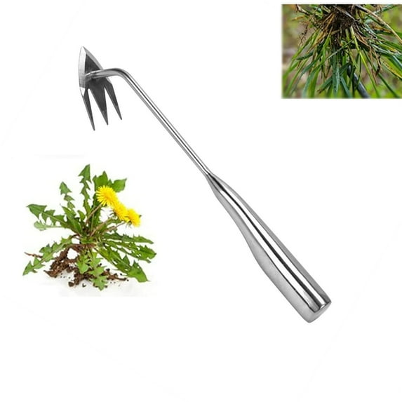 Bxaolu Weed Puller Tool, Garden Stainless Steel Weeder Tool Hand Weeder Tool, Multi-Purpose Weed Remover Tool Weeding Tools for Gardening(Steel Handle)