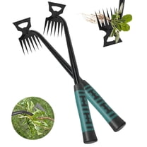 Bxaolu Weeding Artifact Uprooting Weeding Tool, 6 Teeth Multifunctional Hand Weeder Tool, Portable Garden Weed Tools with Rubber Handle, Weed Remover Tool for Backyard , Garden
