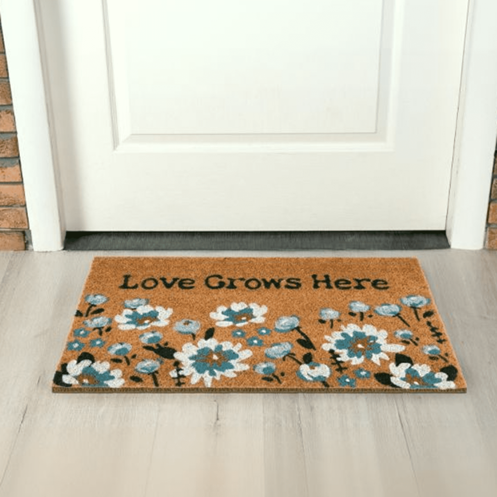 Bxaolu Welcome Doormat Outdoor Indoor Entrance Floral Door Mat Non Slip Entryway Front Back Door Floor Mat Inside Outside Washable Carpet Mat for Patio Hallway Porch, 19.6"x31.5"