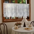 thumbnail image 1 of Bxaolu White Lace Valances for Windows, Semi-Sheer Lace Floral Embroidered&nbsp;Curtain Swag for Kitchen Half Window Bathroom Decoration Rod Pocket,59"W x 21.6"H, 1 Panel, 1 of 6