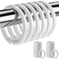 thumbnail image 1 of Bxaolu White Shower Curtain Rings, 24 Pcs Plastic Shower Curtain Hooks, Shower Curtain Hooks Rings for Bathroom Shower Rod, Easy to Snap Closure, O Shape Shower Rings for Curtain, 1 of 9