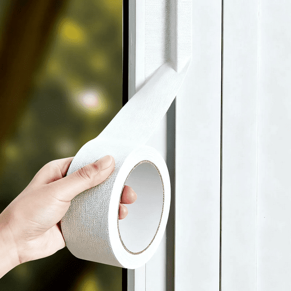 Bxaolu Window Sealing Tape, White Window Insulation Sealing Tape, Blocker for Cold Heat Air, Weather Stripping Draft Stopper Adhesive Tape, 2" x 118", 1Pack