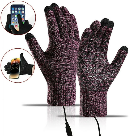 Bxaolu Winter Gloves, Glove for Men Women, Upgraded Touch Screen Gloves for Cold Weather, USB Heating Gloves for Late Fall and Early Winter, Warm Running Gifts