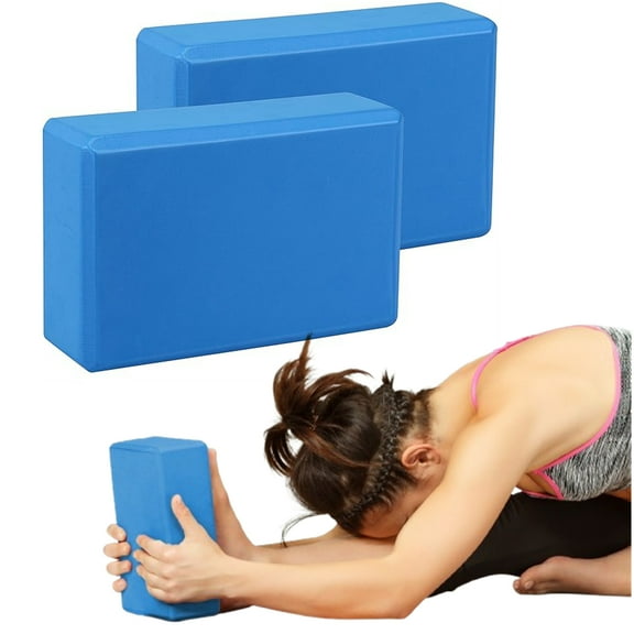 Bxaolu Yoga Blocks 2 Pack, Gym Blocks, Exercise Workout Fitness Bricks, Pilates Stretch Handstand Non-Slip, Light Blue