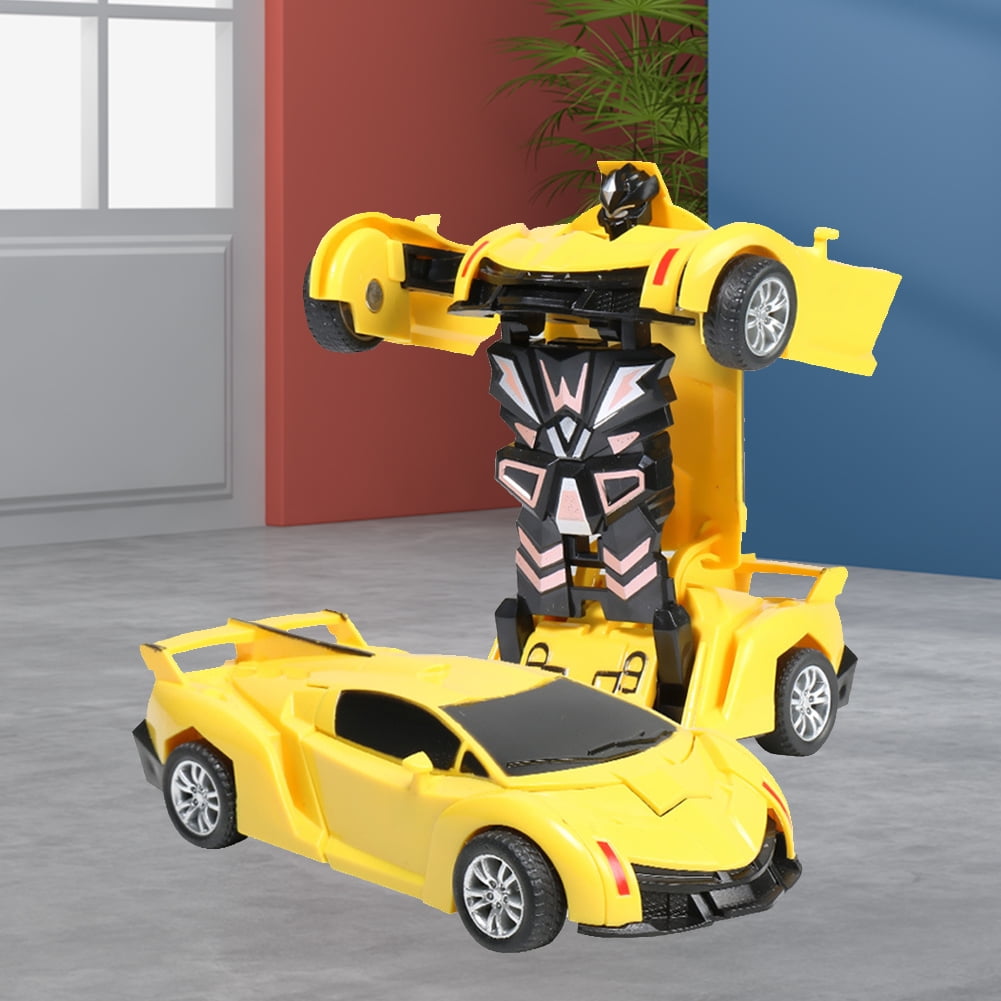 Bxingsfty 2 In 1 Car Diecasts Toy Onekey Deformation Robot Car Toy