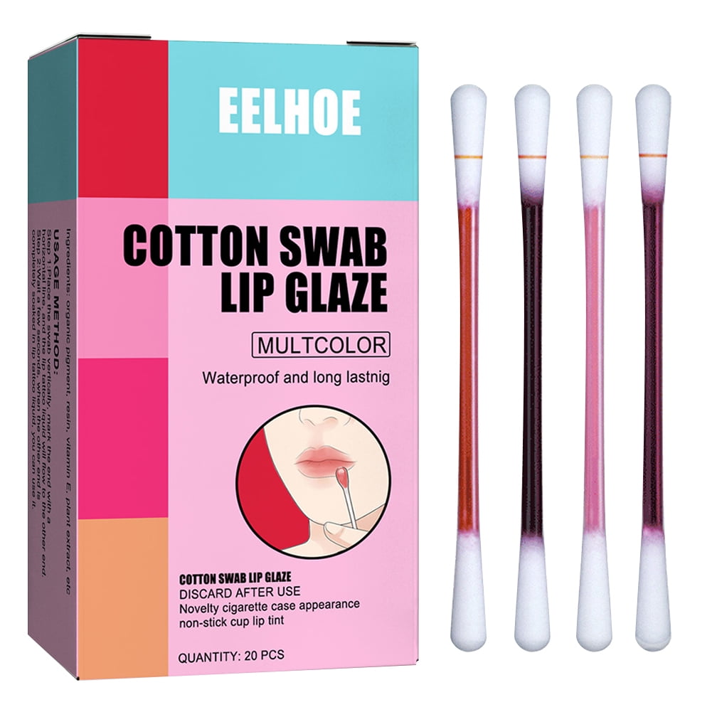 Bxingsfty Cotton Swab Lip Glaze Disposable Gloss Liquid Lipstick Lip
