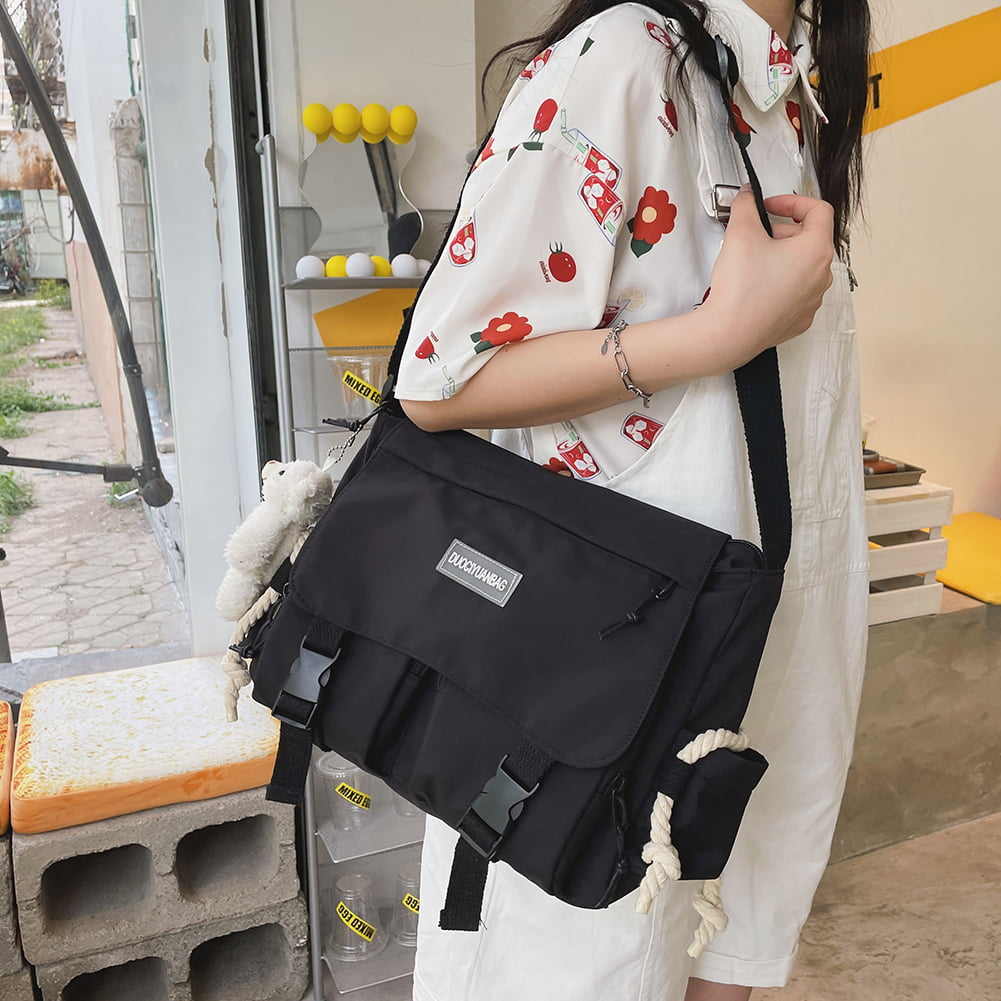 Bxingsftys Japanese Harajuku Crossbody Bags Solid Soft Handbag Women  Crossbody Bag for Work
