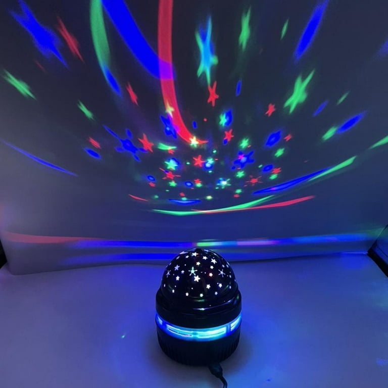 Bxingsftys Rotating LED Star Night Light USB Disco DJ Stage Party Ball Light Black