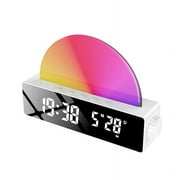 Bxmavoj Sunrise Alarm Clock, Wake Up Light Dawn Simulator, Bedside Lamp Multi Color Night Light with USB Charger, White