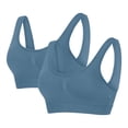 thumbnail image 1 of Bxsruta 2 Pack Women's Sports Bra High Impact Support Padded Wireless Racerback Running Bra Beauty Back Everyday Bras Workout Bras Blue M, 1 of 7