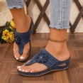 thumbnail image 1 of Bxsruta 5cm Heel Slip-On Slippers, Women's Cushioned Beach Sandals with Round Toe, Summer Comfort Footwear for Short Walks, 1 of 8