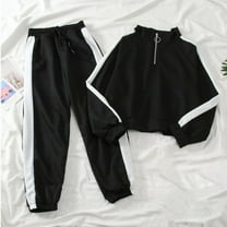 Bxsruta Athletic Sets for Women, Loose Fit Women's Hooded Tracksuit Set for Casual Sports, Long Sleeve Outfit with Stretchy Fabric