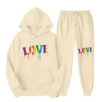 Bxsruta Athletic Sets for Women, Women's Hooded Long Sleeve Jacket and Pants Sport Set, Loose Casual Tracksuit with Pockets