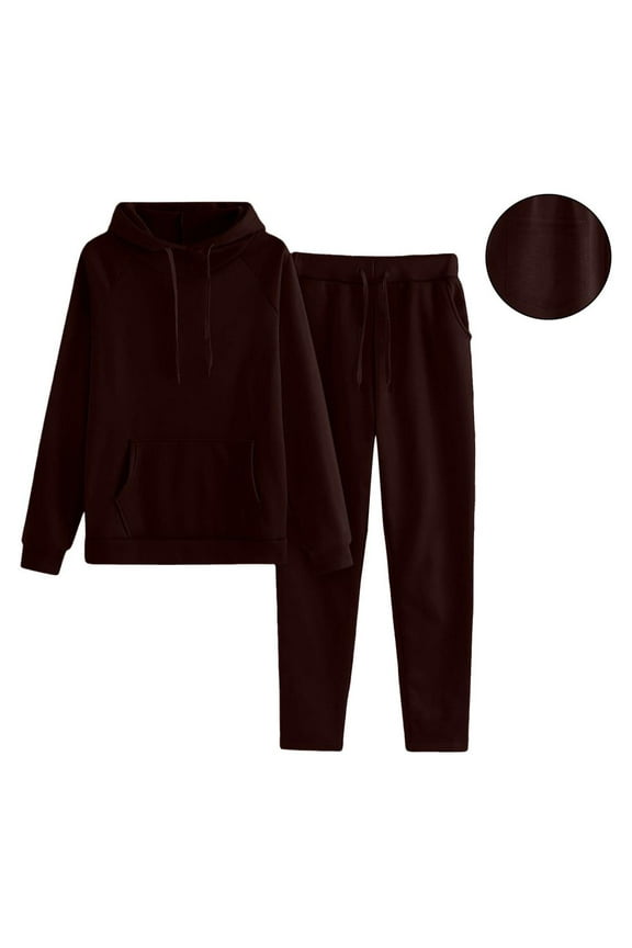 Athletic Sets for Women, Women's Hooded Tracksuit Set with Long Pants and Pockets, Loose Casual Sportswear Outfit