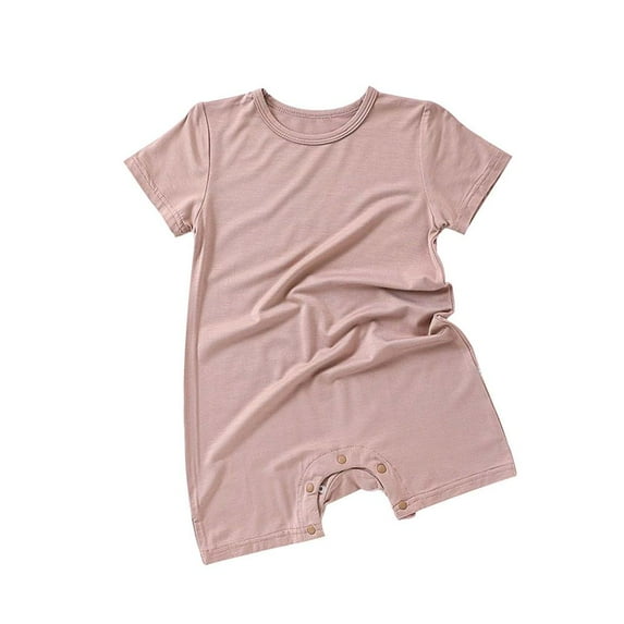 Bxsruta Baby Boy Clothes, Child'S Summer Jumpsuit Boys and Girls Baby Botton Short Sleeve Round Neck Cute Solid Shorts Rompers