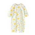 thumbnail image 1 of Baby Boys' Bodysuits Clearance! Bxsruta Romper Playsuit for Baby Girls, Summer Baby Lemon Print Jumpsuit Baby Pajamas Newborn Clothes Long Sleeved Long Crawling Clothes, 1 Months, 1 of 5