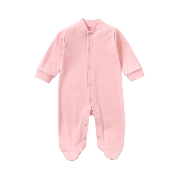 Bxsruta Baby Clothes, Toddler Baby Girls Boys Long Sleeve Solid color Round Neck Jumpsuit Romper, Pink 3 Months