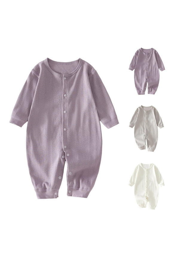Baby Clothes for Girls, Organic Interlock Snap-Crotch Onesie, Soft-Washed Cotton Romper with Roll-Up Foot Covers