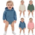 thumbnail image 1 of Bxsruta Baby Hoodie Bodysuit Long Sleeve Cotton Romper Infant Pullover One Piece, 1 of 5