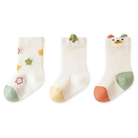 Bxsruta Baby Socks Mesh Breathable Cotton Toddler Crew Socks Cute Animal Daily Wear