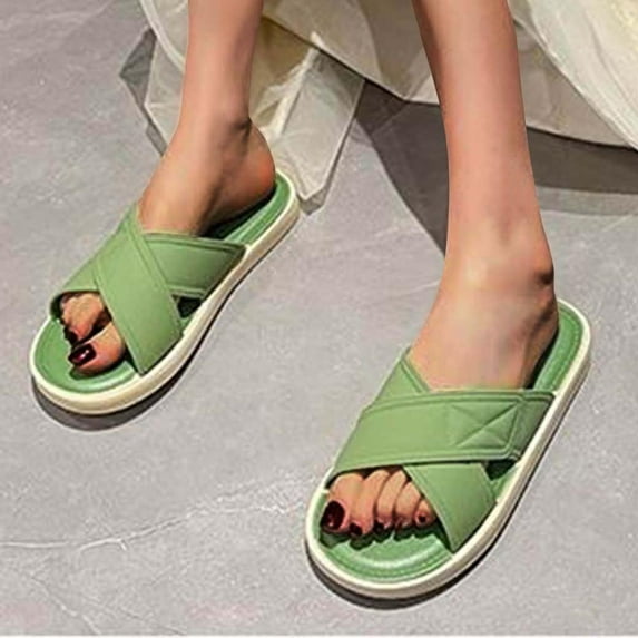 Bxsruta Beach-Ready Transparent Strap Flip Flops, Lightweight PVC Sandals with Elastic Sole