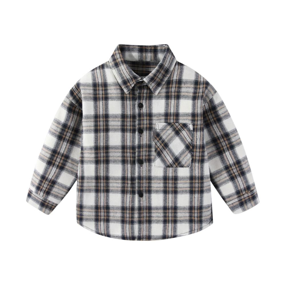 Bxsruta Blouse for Kids, Plaid Print Long Sleeve Outerwear Jacket ...