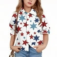 thumbnail image 1 of Bxsruta Blouse for Kids, Star Print Button Down Casual Shirt, Long Sleeve Collared Kids Outerwear, 1 of 6