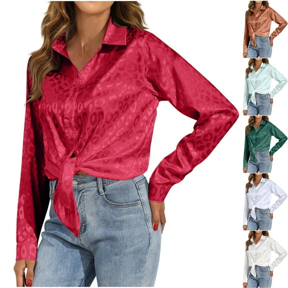 Bxsruta Blouse for Women, Women's Fashion T-shirt Long Sleeve Blouse Round Neck Casual Tops Coat Top, Yellow M