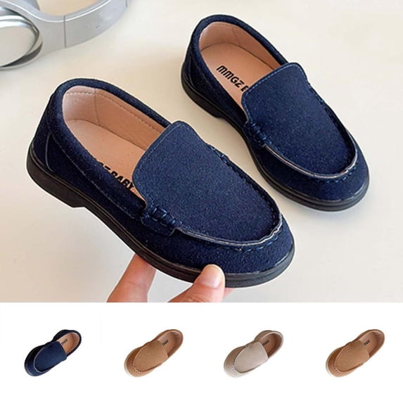 Bxsruta Boys Driving Loafers Slip on Casual Walking Shoes Comfortable Flat Moccasins