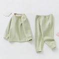 thumbnail image 1 of Bxsruta Children's Two-Piece Set, Fleece-Lined Long Sleeve Top and Pants Set, Solid Color Thermal Wear for Everyday Warmth, 1 of 8