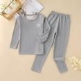 thumbnail image 1 of Bxsruta Children's Two-Piece Set, Premium Wool Blend Thermal Underwear Layer, Silk Touch Base Outfit, 1 of 5