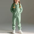 thumbnail image 1 of Bxsruta Children's Two-Piece Set, Zippered Hoodie Jacket and Relaxed Fit Pants Plush Fleece Activewear Set, 1 of 8