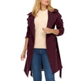 thumbnail image 1 of Bxsruta Coat for Women, Women's Outerwear Cropped Belted Wool Blend Jacket, Single-Breasted Fitted Trench Coat with Front Pockets, Fall Transition Outerwear, 1 of 6