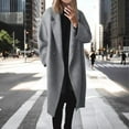 thumbnail image 1 of Bxsruta Coat for Women, Women's Long Wool Blend Coat, Classic Lapel Double-Breasted Trench with Deep Pockets, Timeless Winter Dress Outerwear, 1 of 7