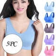 thumbnail image 1 of Bxsruta Comfort Bra, Seamless Removable Pads Sleep Bras, Yoga Bra, 5 Pack Sports Bras for Women Multicolor S, 1 of 8