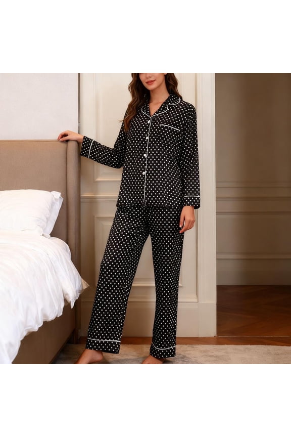 Couple's Satin Pajama Set Long Sleeve Button Down Sleepwear, Soft Lounge Wear for Women & Men, Matching Pjs with Elastic Waist, Gift Idea