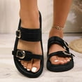thumbnail image 1 of Bxsruta Double-Strap Metal Buckle Sandals with Thick Rubber Sole, Beach-Ready Open-Toe Summer Footwear, 1 of 8