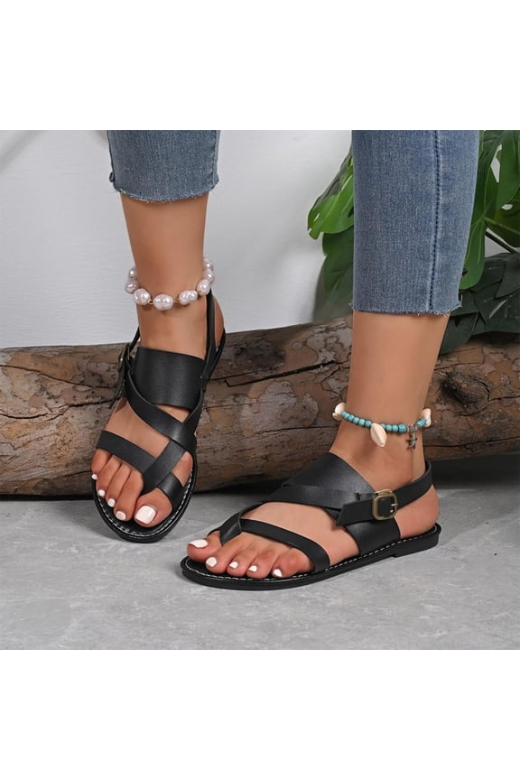 Double Strap Slide Sandals, Versatile Summer Shoes with Adjustable Closure for Casual Outfit Pairing
